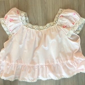 Vintage pale pink 60s baby doll woman's top